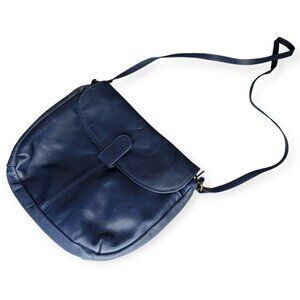 Vintage Toni Genuine Leather Navy Blue Shoulder Bag